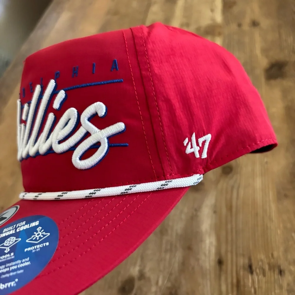 NWT Philadelphia Phillies MLB '47 Brand Red Script Rope Hitch Adjustable Hat - Picture 4 of 8